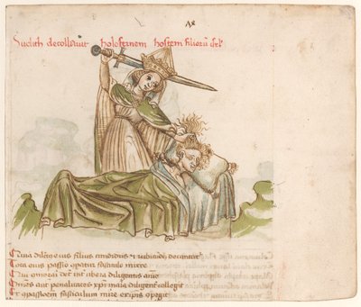 Judyta zabija Holofernesa autorstwa Austrian 15th Century