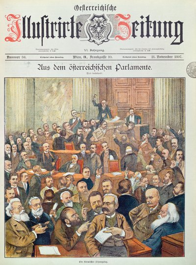 Burzliwa sesja w austriackim parlamencie w Wiedniu, 1897 autorstwa Austrian School