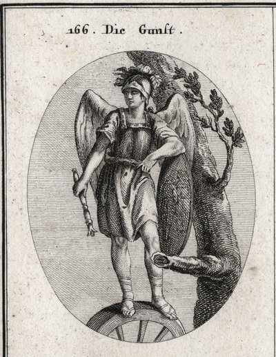 Alegoria łaski wywodząca się z cnoty symbolizowanej przez zbroję i skrzydła, fortuny reprezentowanej przez koło i niebezpieczeństwa reprezentowanego przez tarczę, na której ilustrowana jest przygoda Ariona. Berło spada w kierunku ziemi jest znakiem królów  autorstwa Austrian School
