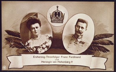 Arcyksiążę Franciszek Ferdynand Austrii, następca tronu austriackiego i jego żona, księżna Hohenberg, 1914 autorstwa Austrian School