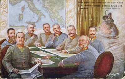 Austriaccy i niemieccy generałowie i przywódcy wojenni I wojny światowej, skupieni wokół Hindenburga i Mackensena, 1915 autorstwa Austrian School