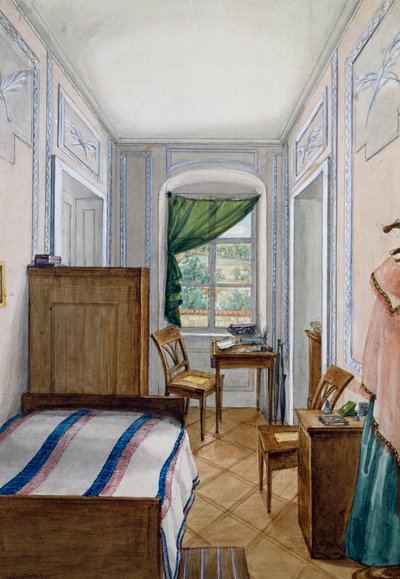 Mały pokój w stylu biedermeier, akwarela, Austria autorstwa Austrian School