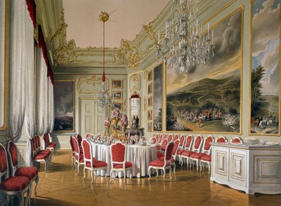 Jadalnia w Imperial Apartments, Pałac Schoenbrunn (Lista Światowego Dziedzictwa UNESCO) autorstwa Austrian School