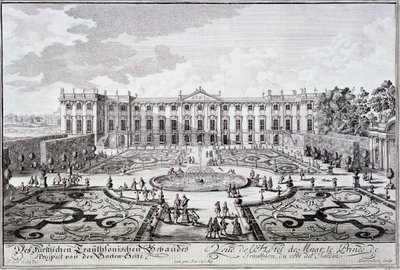 Front ogrodu Pałacu Księcia Trauthsona, Wiedeń ok. 1719 r. autorstwa Austrian School