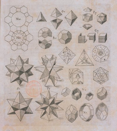 Kształty geometryczne, z Harmonices Mundi Johannesa Keplera (1571-1630) opublikowanego w Linz, 1619 autorstwa Austrian School