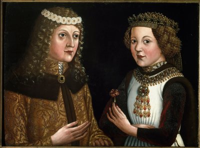 Portret Władysława Pośmiertnego, króla Czech, Węgier i Chorwacji z narzeczoną Magdaleną von Valois autorstwa Austrian School