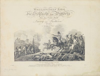 Strona tytułowa z Wellingtons Victory, op. 91, wyd. S.A. Steiner & Comp., Wiedeń autorstwa Austrian School