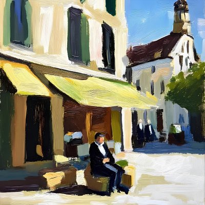 Mężczyzna w Sunny Cafe autorstwa Avanesova Elena