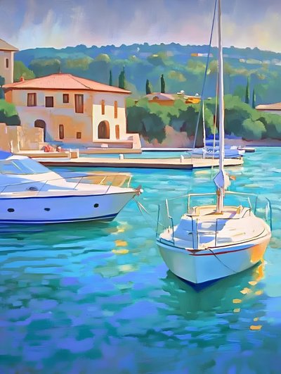 Łodzie Turquoise Harbor autorstwa Avanesova Elena