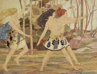 Amazonki (akwarela i tempera na papierze) autorstwa Averil Mary Burleigh
