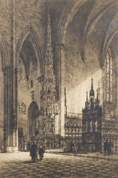 Katedra Ulm, c.1902 (akwaforta) autorstwa Axel Haig