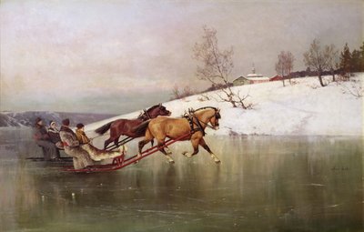 Wyścig (olej na płótnie) autorstwa Axel Hjalmar Ender