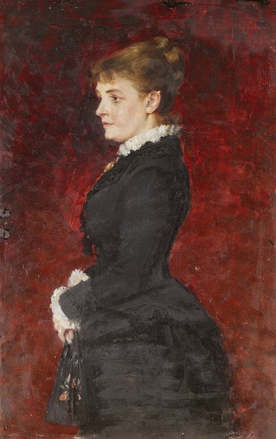 Portret - Dama w czarnej sukience autorstwa Axel Jungstedt