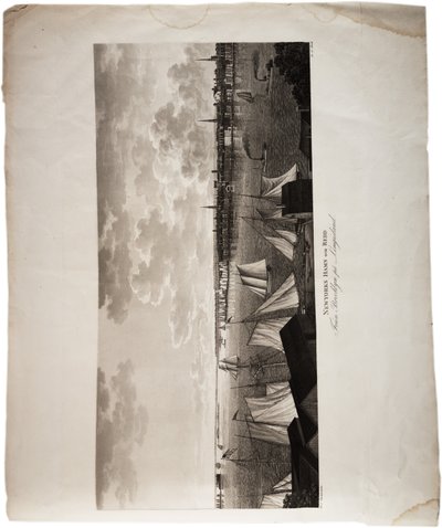 Port w Nowym Jorku, od Brooklynu do Long Island, z Atlasu Stanów Zjednoczonych, 1824 (akwatinta) autorstwa Axel Leonhard Klinckowström