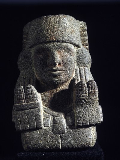 Sztuka Azteków: przedstawienie Chicomecoatl (zwanej ausi Xilonen), bogini Panny i Płodności. Narodowe Muzeum Antropologiczne, Meksyk autorstwa Aztec Aztec