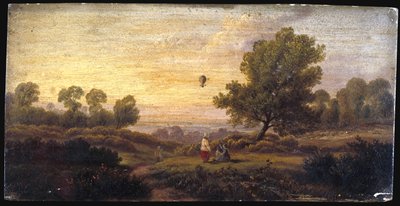 Balon nad lasem, c.1840 autorstwa B. Cook