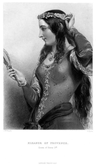 Eleonora prowansalska c1223-1291, królowa małżonka króla Henryka III, XIX wiek. autorstwa B. Eyles