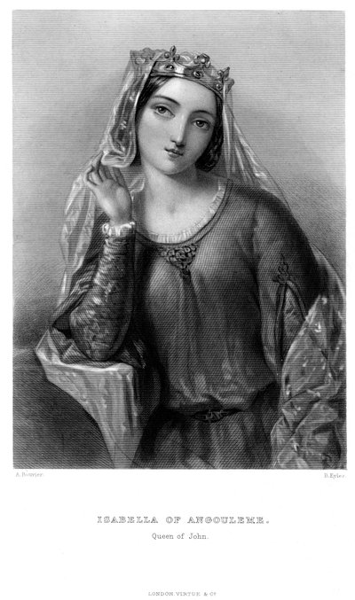 Izabela z Angouleme 1187-1246, królowa małżonka króla Jana. autorstwa B. Eyles