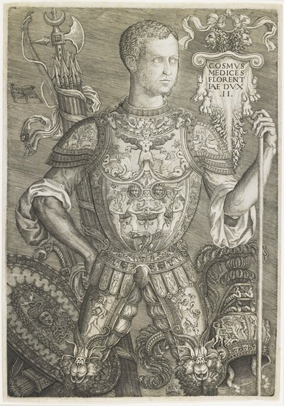 Cosmo I de Medici, grawerowane przez Niccolo della Casa (fl. C.1543-48) autorstwa Baccio (after) Bandinelli