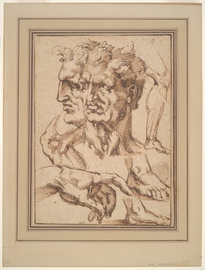 Arkusz studiów autorstwa Baccio Bandinelli