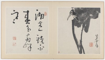 Strony z albumu z kwiatami, ptakami, owadami i rybami, dynastia Qing, 1688-89 (tusz na papierze) autorstwa Bada Shanren