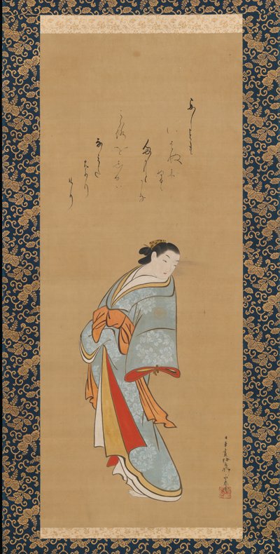 Stojąca kurtyzana, prawdopodobnie 1720. autorstwa Baioken Eishun