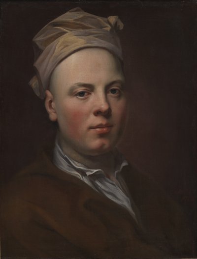 Portret młodego mężczyzny w białej czapce autorstwa Balthasar Denner