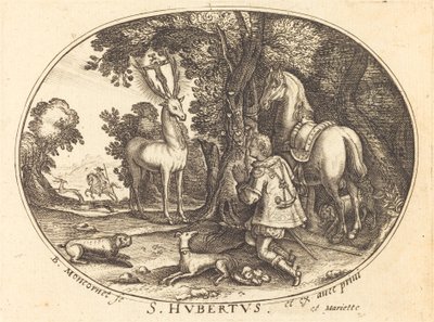 Wizja św. Huberta autorstwa Balthasar Moncornet