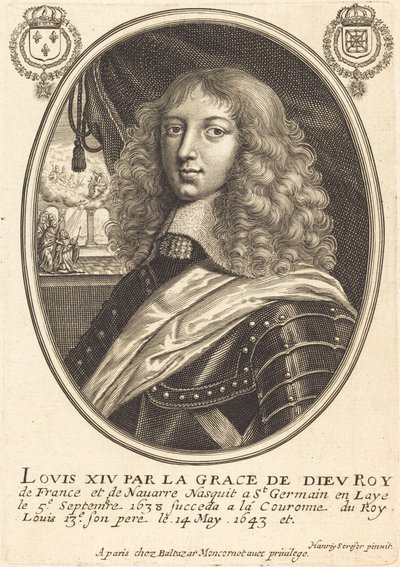 Ludwik XIV, król Francji autorstwa Balthasar Moncornet after Henry Stresor