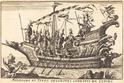 Meleager i Tydeus poprowadzili Argonautów do Kupidyna autorstwa Balthasar Moncornet after Remigio Cantagallina