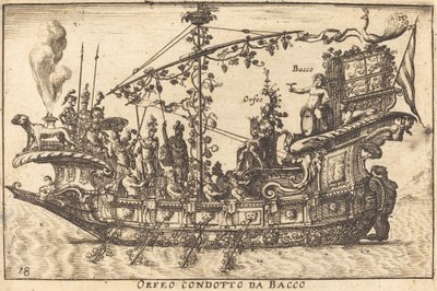 Orfeusz prowadzony przez Bachusa autorstwa Balthasar Moncornet after Remigio Cantagallina