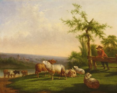 Krajobraz pasterski ze stadem autorstwa Balthasar Paul Ommeganck