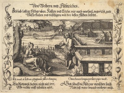 O stawach i stawach rybnych, ilustracja z Petrarki, Glück und Unglück Spiegel, figura..., 1652. autorstwa Balthasar Schwan