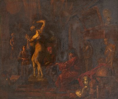 W Pracowni Artysty (olej na płótnie) autorstwa Balthasar van den (attr.to) Bossche