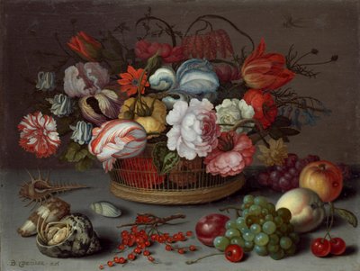 Kosz kwiatów, ok.1622 autorstwa Balthasar van der Ast