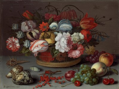 Kosz kwiatów. około 1622 autorstwa Balthasar van der Ast
