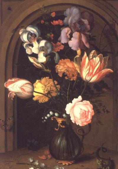 Martwa natura z kwiatami w wazonie autorstwa Balthasar van der Ast
