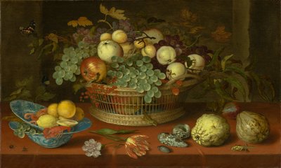Martwa natura z koszem owoców, 1622 autorstwa Balthasar van der Ast