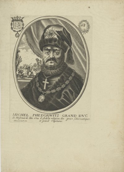 Portret cara Rosji Michała I Fiodorowicza 1596-1645, um 1640-1650. autorstwa Balthazar Moncornet