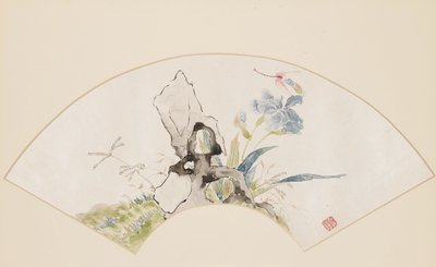 Lilia, skała i ważka, XIX w. 1801-1900 autorstwa Baoru Liu