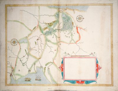 Irlandia Środkowa, Dublin do Sligo, ok. 1600 r. (naklejony na płótno) autorstwa Baptista Boazio