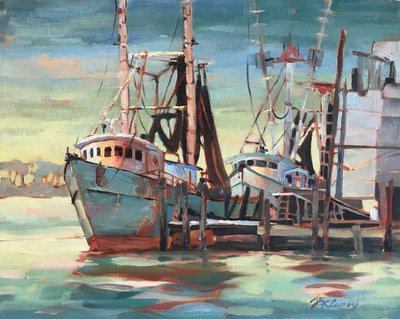 Biloxi Fishing Fleet Gulfport Mississippi autorstwa Barbara Cleary