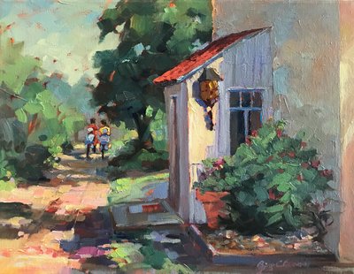 Cimmaron, Nowy Meksyk, ok. 1980-95 (olej na płótnie) autorstwa Barbara Cleary