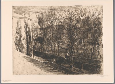 Widok z mojej pracowni (oryginalny tytuł na obiekcie) Panorama (tytuł na obiekcie) autorstwa Barbara Elisabeth van Houten (signed by artist)