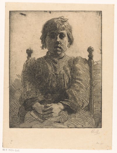 Portret nieznanej dziewczyny autorstwa Barbara Elisabeth van Houten (signed by artist)