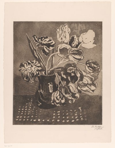 Tulipany w dzbanku autorstwa Barbara Elisabeth van Houten (signed by artist)