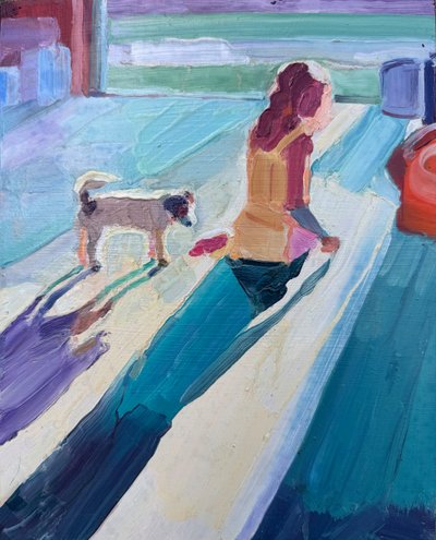 cień, 2023, olej na panelu autorstwa Barbara Hoogeweegen