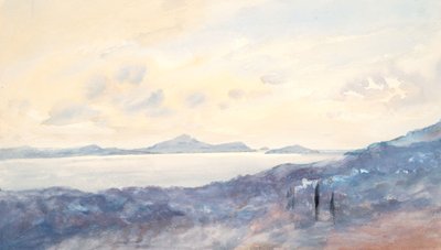 Pejzaże z blue washem (akwarela i grafit na splecionym papierze) autorstwa Barbara Leigh Smith Bodichon