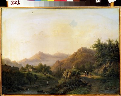 Krajobraz ze sposobem. Obraz Barenda Cornelisa Koekkoeka (1803-1862). Olej na płótnie. Sztuka holenderska. Muzeum Sztuki im. M. Kroszyckiego, Sewastopol (Sewastopol), Ukraina autorstwa Barend Cornelis Koekkoek