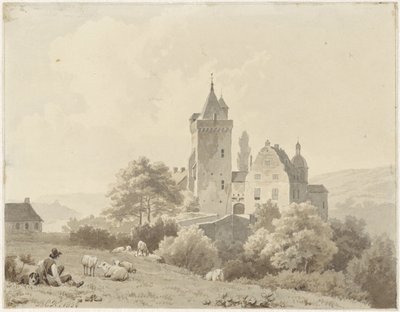 Odpoczynek Pasterza w Schloss Lansberg autorstwa Barend Cornelis Koekkoek